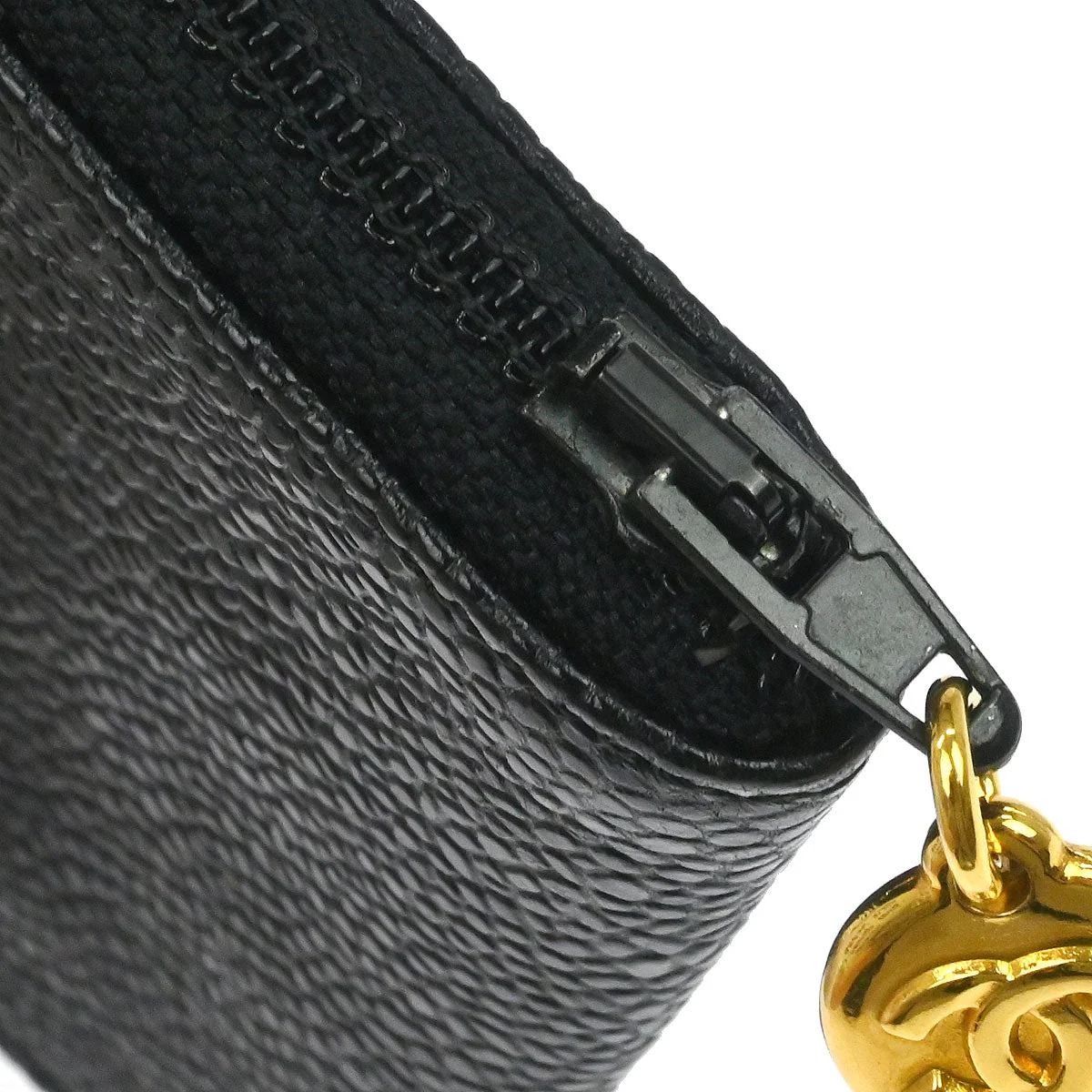 Chanel 1997-1999 Black Caviar Skin Coin Purse Wallet - Image 6