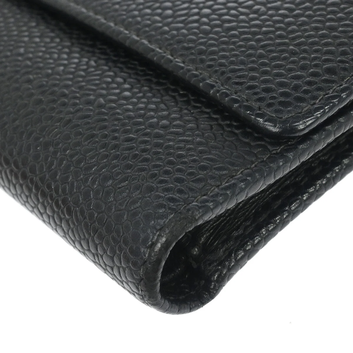 Chanel Black Caviar Skin Trifold Wallet - Image 5