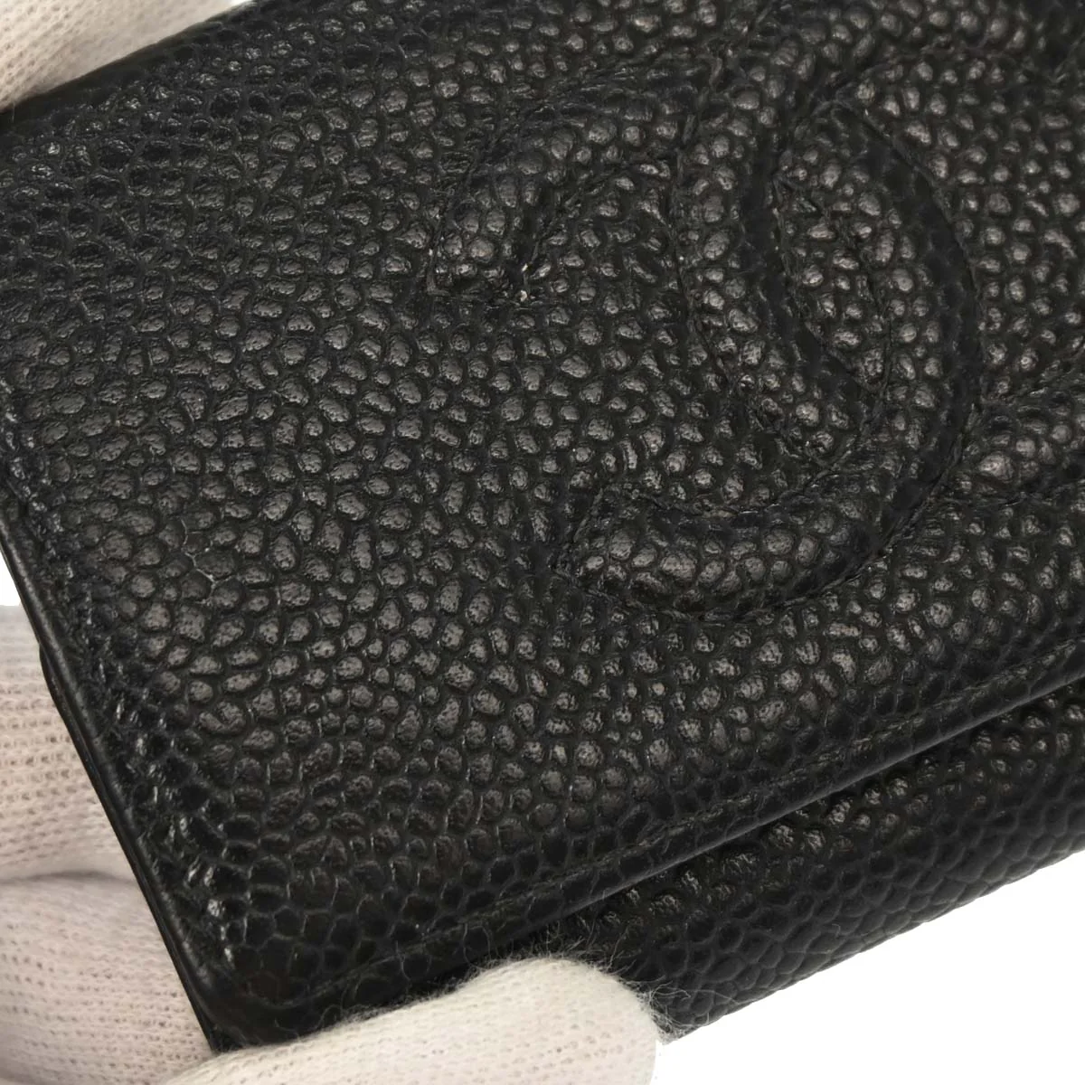 Chanel 2003-2004 Black Caviar Skin Six Hook Key Case Small Good - Image 7