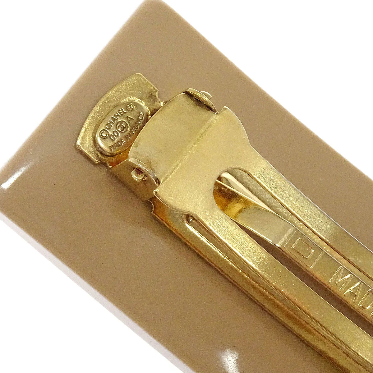 Chanel Barrette Hair Accessories Beige Acrylic 00A - Image 4