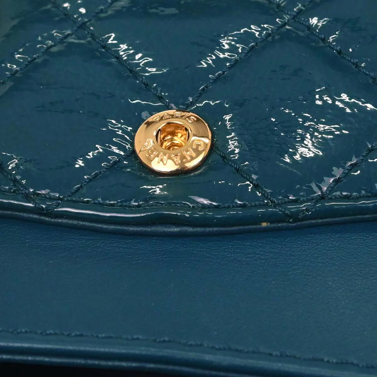 Chanel Blue Patent Leather 2.55 Double Flap Shoulder Bag - Image 17