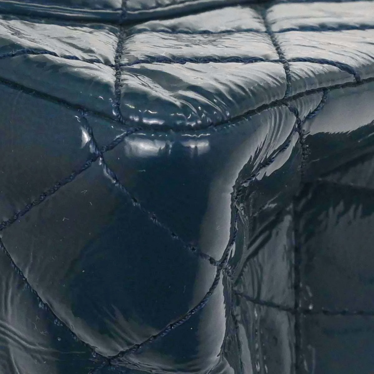 Chanel Blue Patent Leather 2.55 Double Flap Shoulder Bag - Image 6