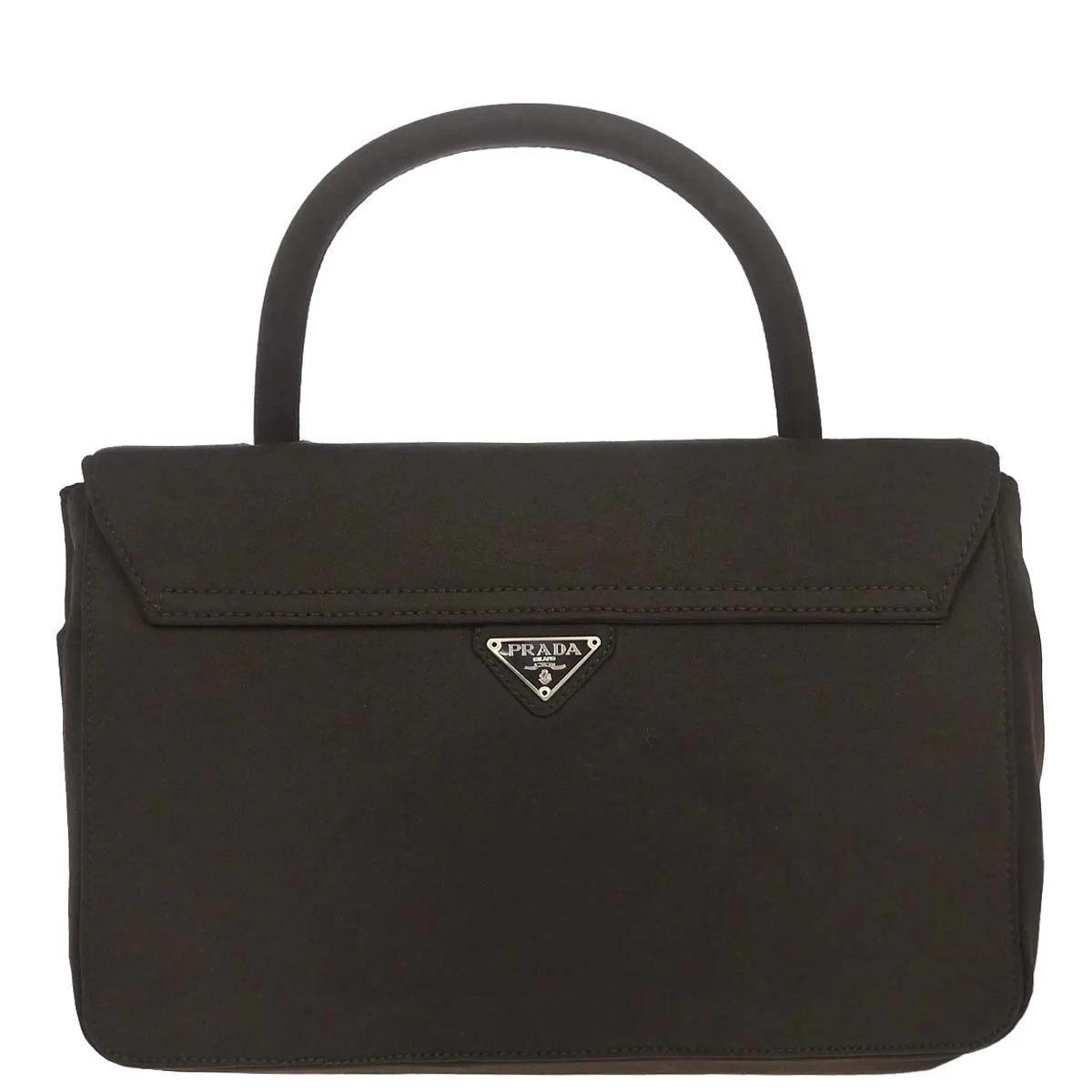 Prada Brown Nylon Top Handle Handbag