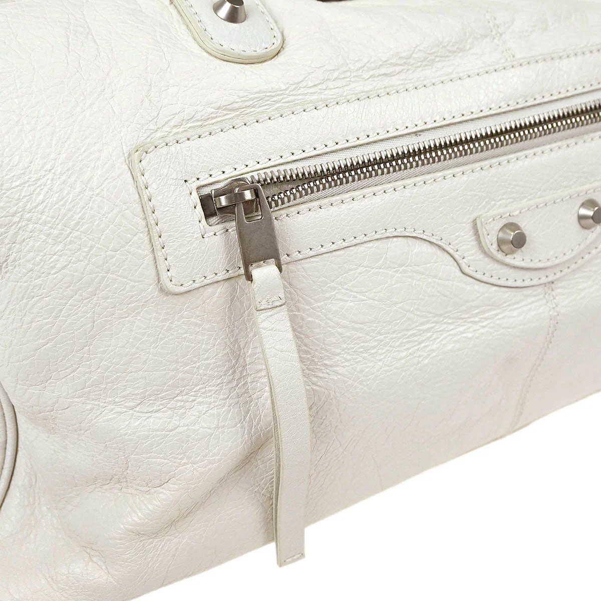 Balenciaga White Squash 2way Duffle Shoulder Handbag - Image 10