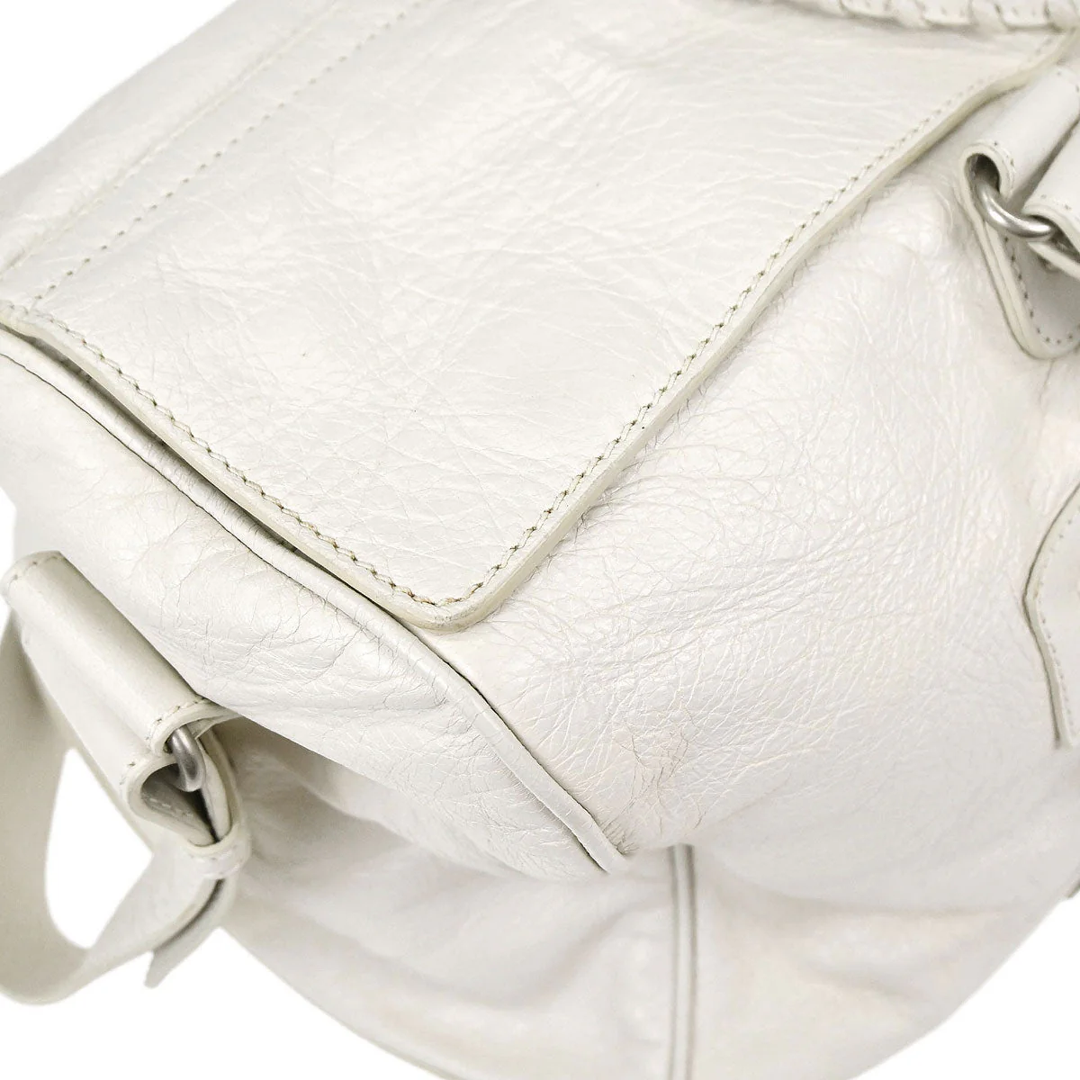 Balenciaga White Squash 2way Duffle Shoulder Handbag - Image 11