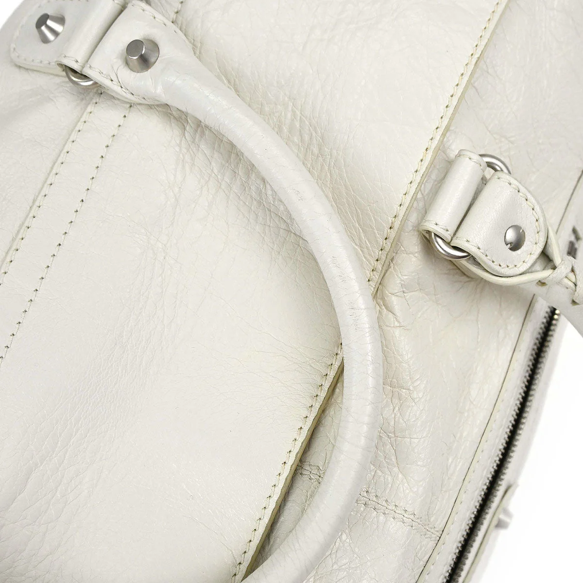Balenciaga White Squash 2way Duffle Shoulder Handbag - Image 12