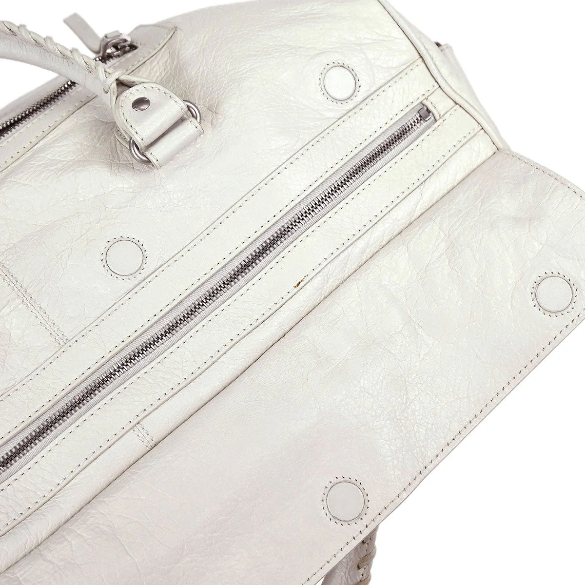 Balenciaga White Squash 2way Duffle Shoulder Handbag - Image 14