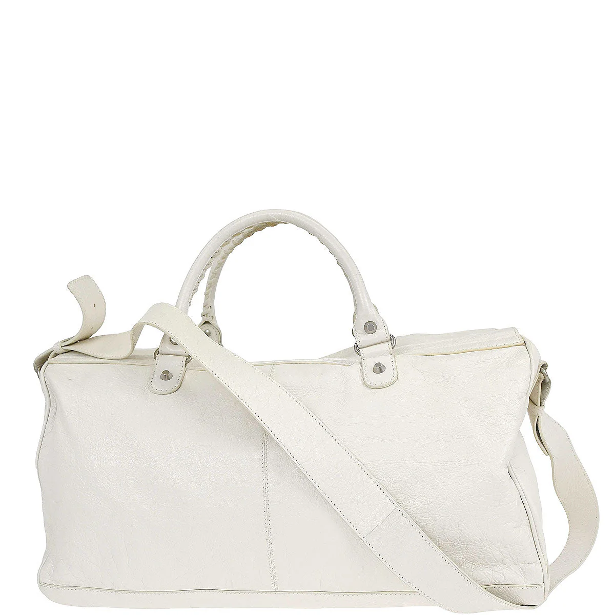Balenciaga White Squash 2way Duffle Shoulder Handbag - Image 2