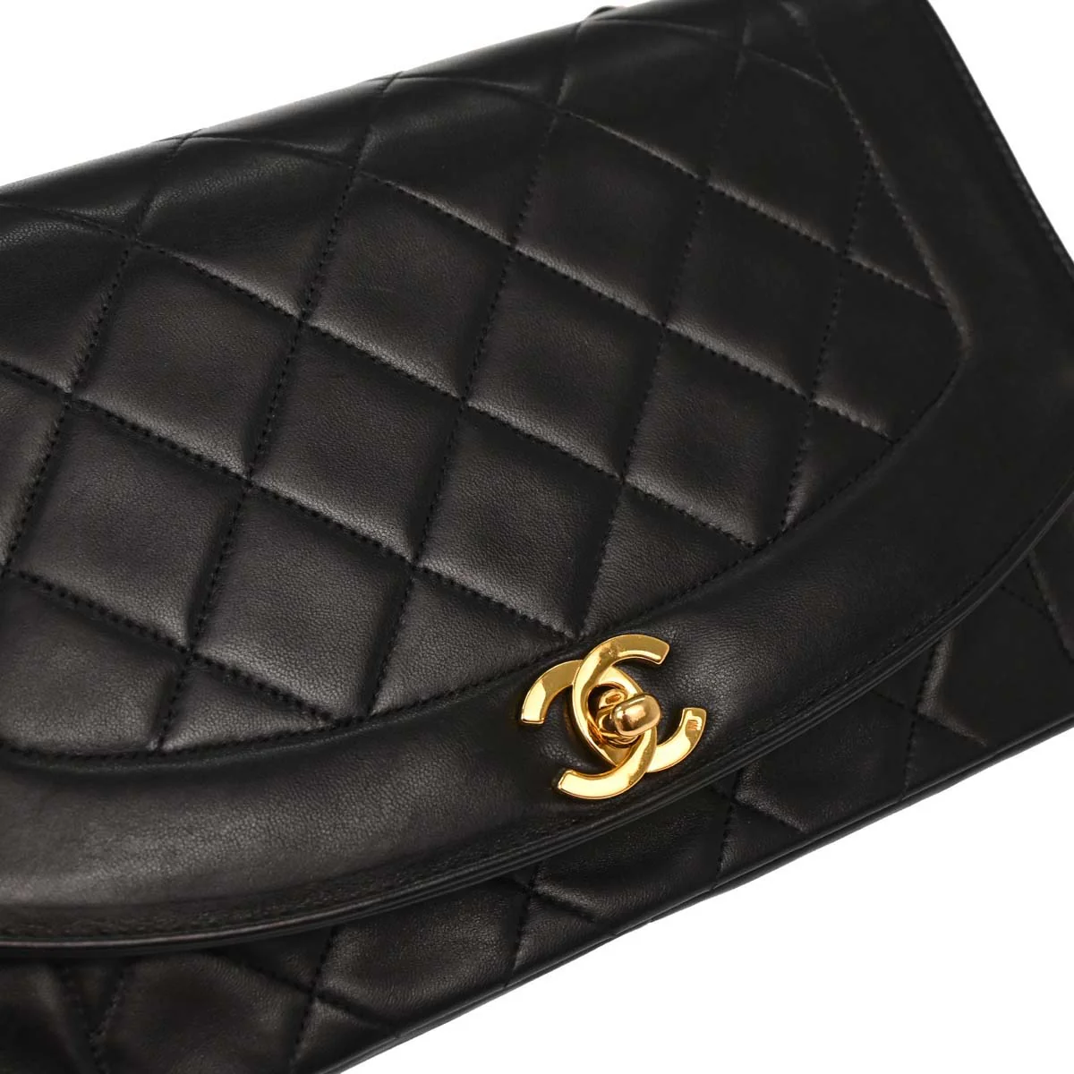 Chanel Black Lambskin Medium Diana Shoulder Bag - Image 10