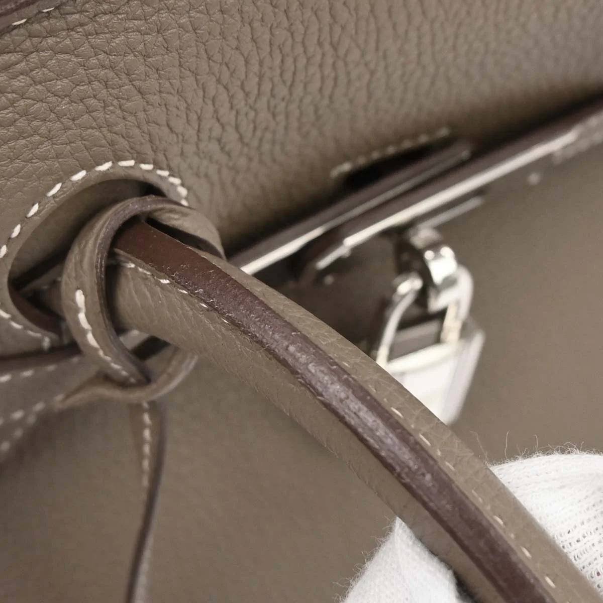 Hermes Etoupe Gray Togo Birkin 30 Handbag - Image 10