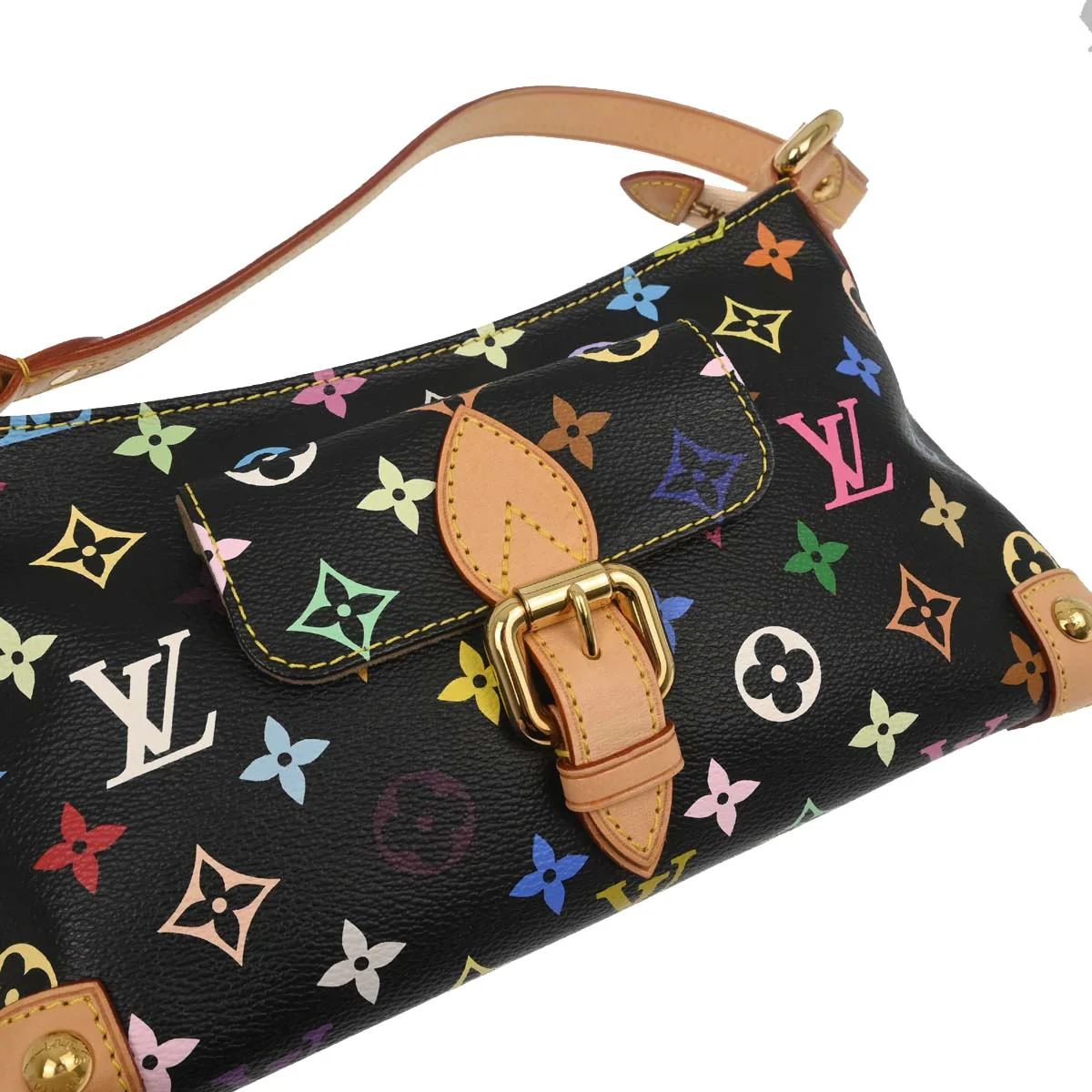 Louis Vuitton Black Monogram Multicolor Eliza Handbag M40099 - Image 7