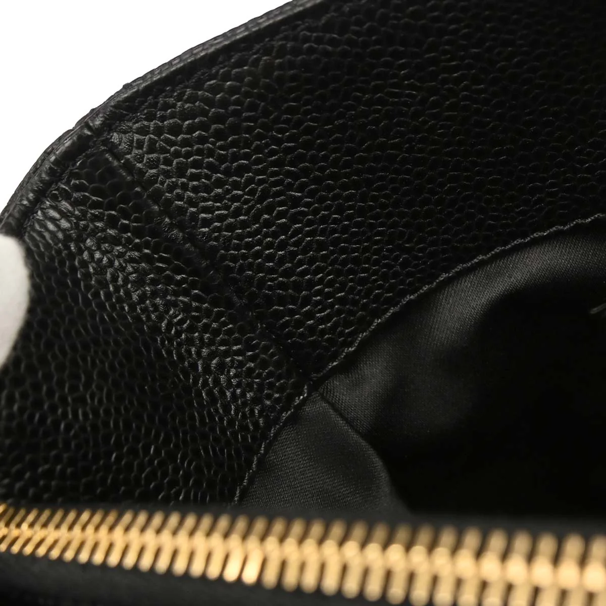 Chanel Black Caviar Skin Grand Shopping Tote GST Chain Handbag - Image 12