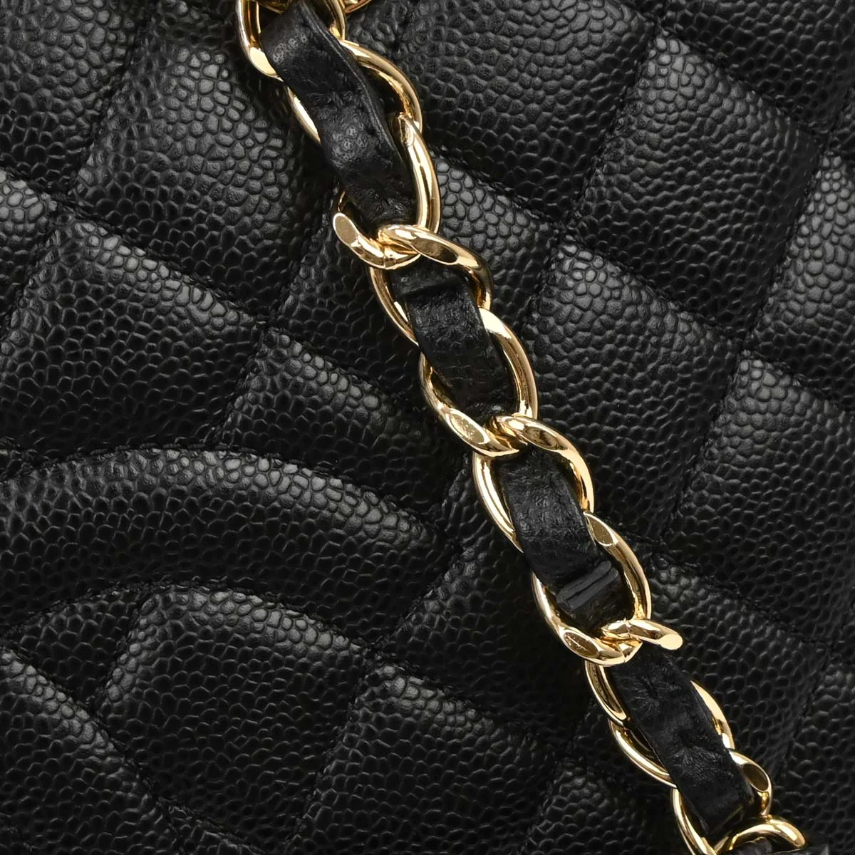 Chanel Black Caviar Skin Grand Shopping Tote GST Chain Handbag - Image 17