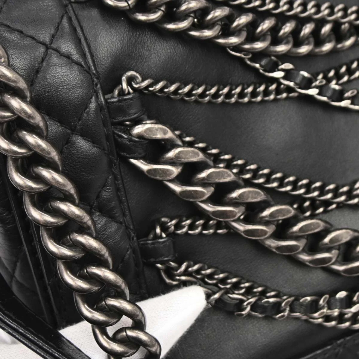 Boy Reverso Chanel Black Lambskin Medium Shoulder Bag - Image 4