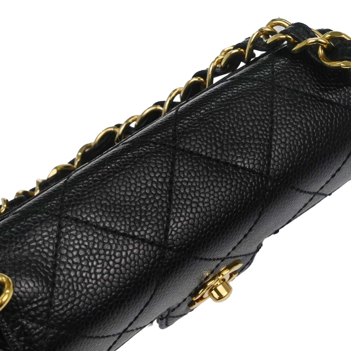 Chanel Black Caviar Skin Handbag - Image 10