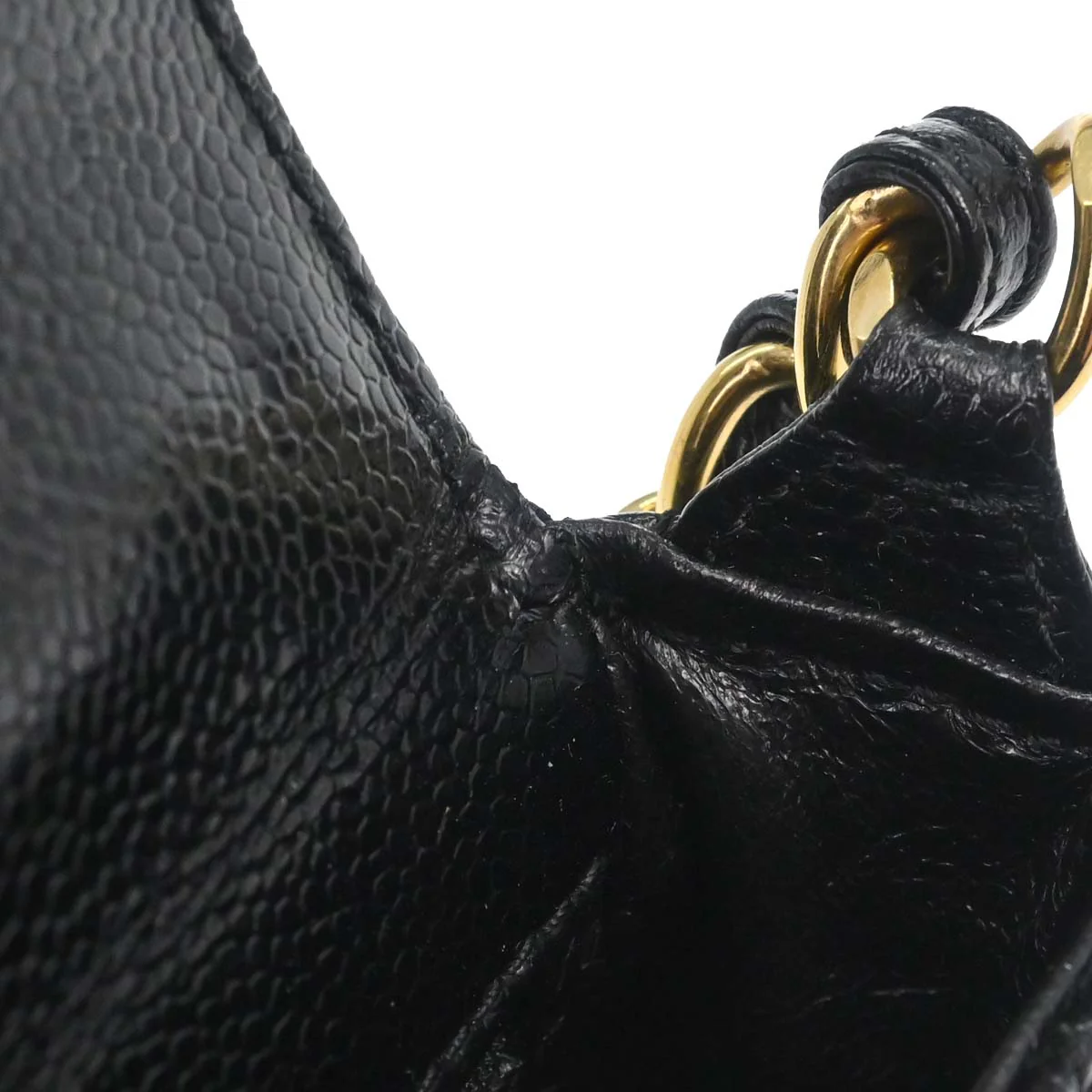 Chanel Black Caviar Skin Handbag - Image 14