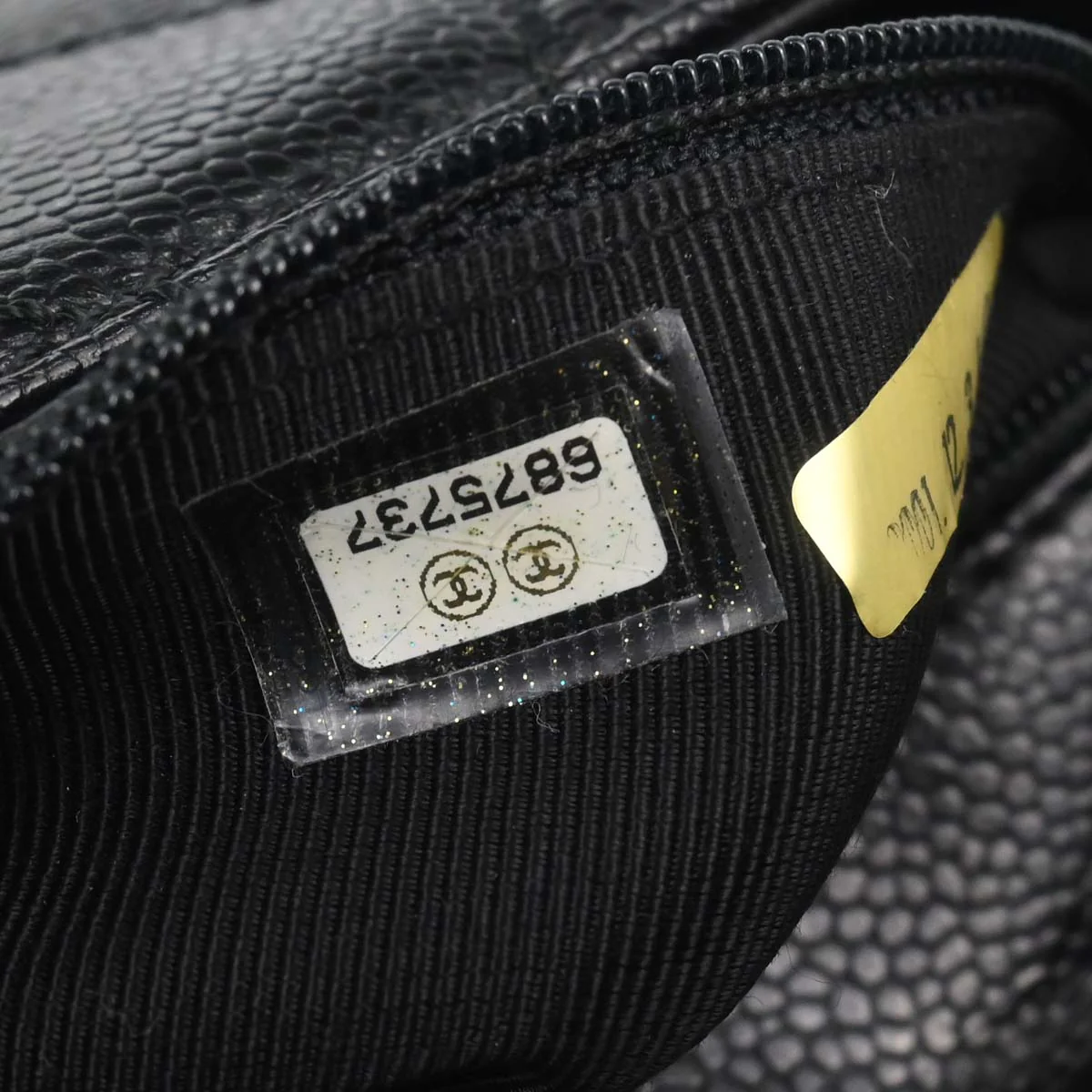 Chanel Black Caviar Skin Handbag - Image 20