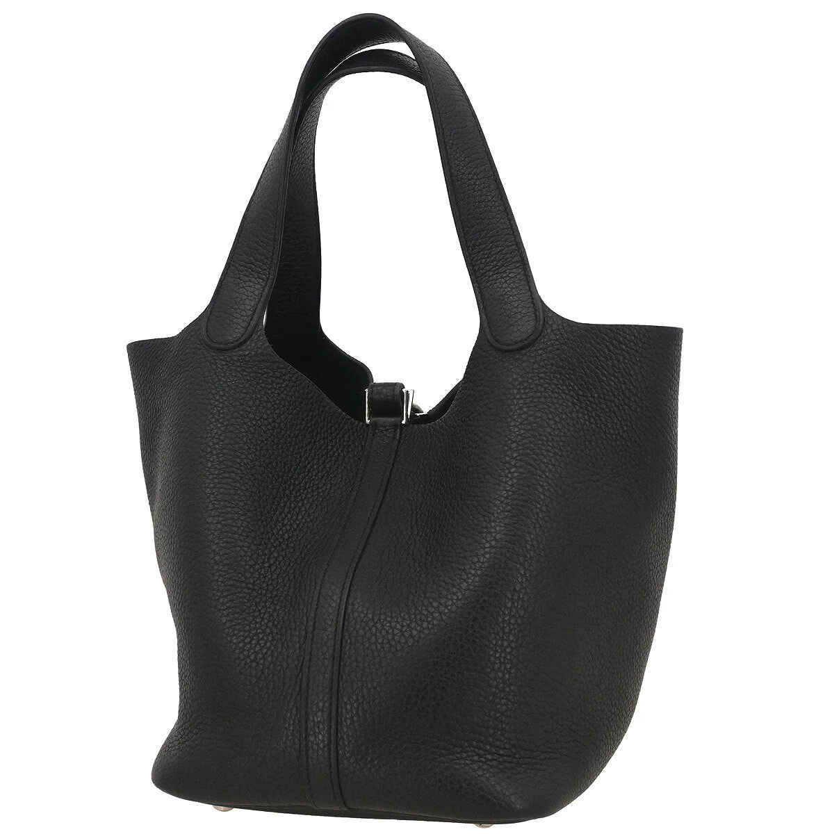 Hermes Black Taurillon Clemence Picotin Lock 22 MM Handbag