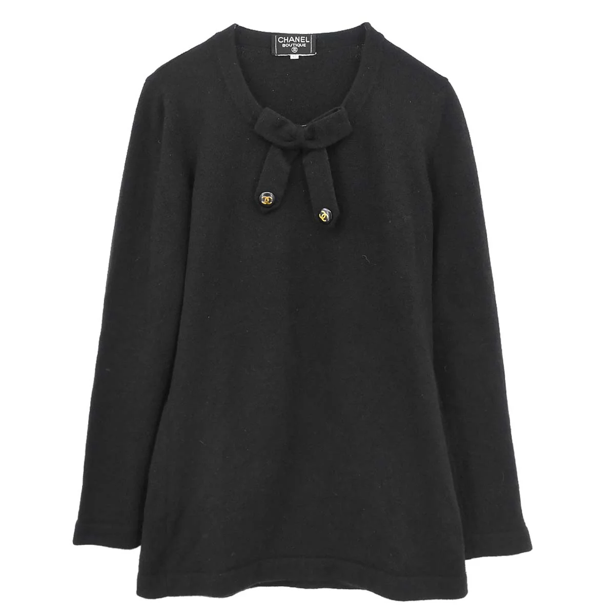 Chanel Sweater Knit Top Black #40