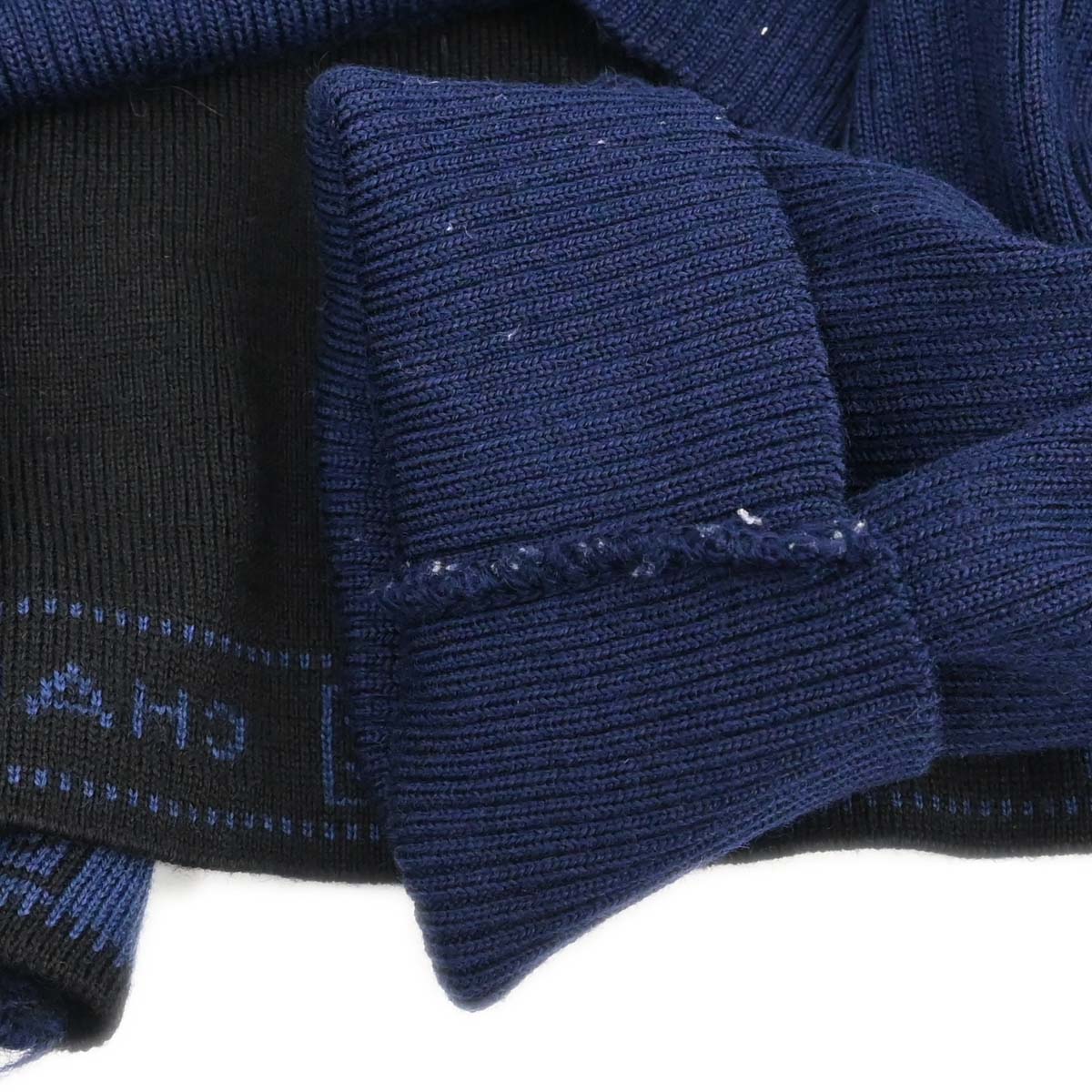Chanel 2004 Sport Line Sweater Knit Top Black Navy #42 - Image 8