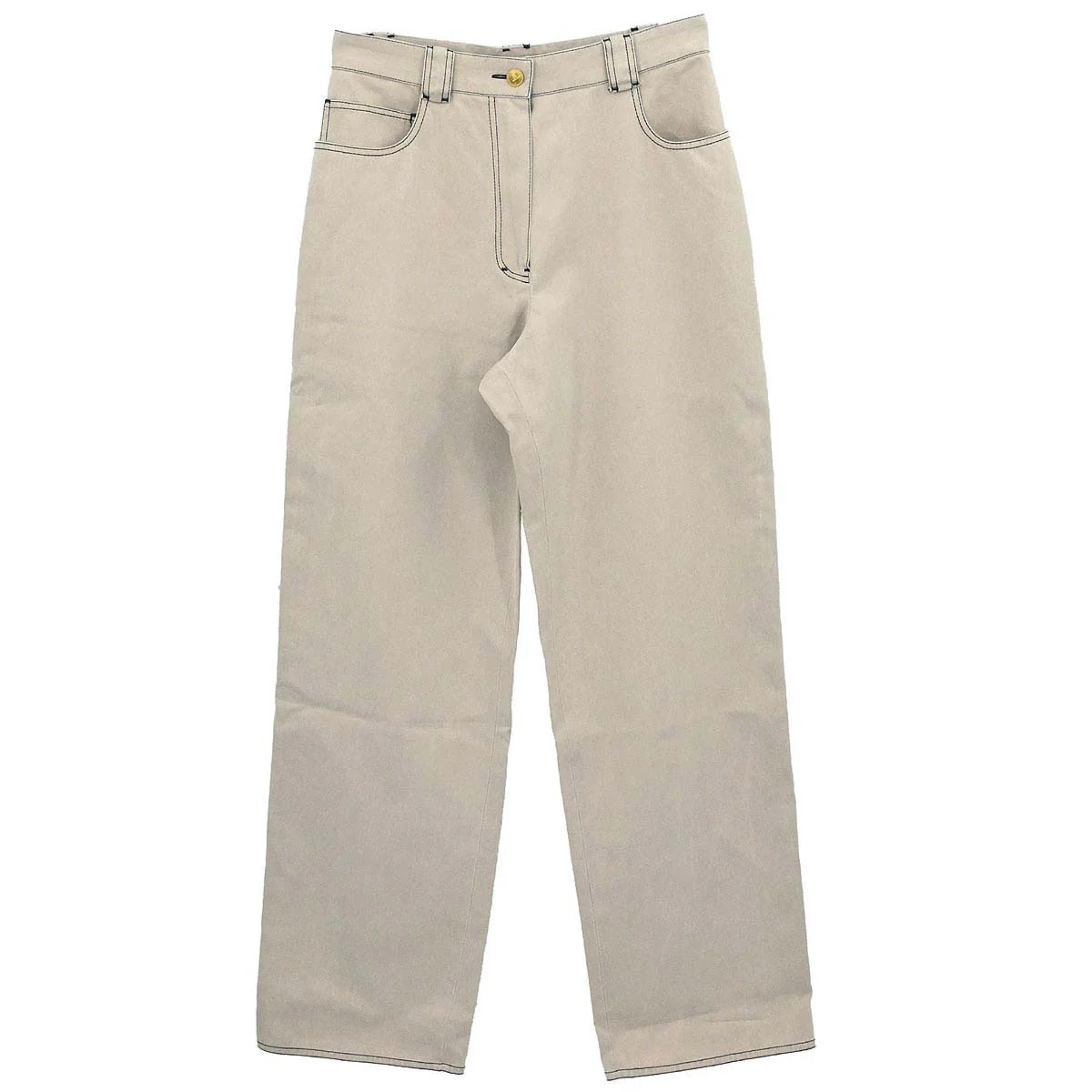 Chanel Long Denim Pants Beige #36 - Image 2