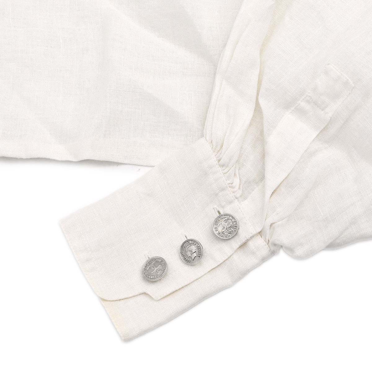 Chanel Blouse Shirt White #38 - Image 10