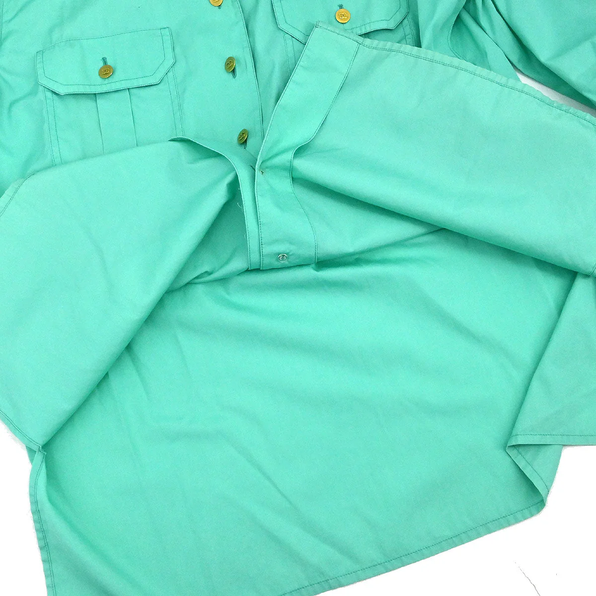 Chanel Blouse Shirt Green #44 - Image 13