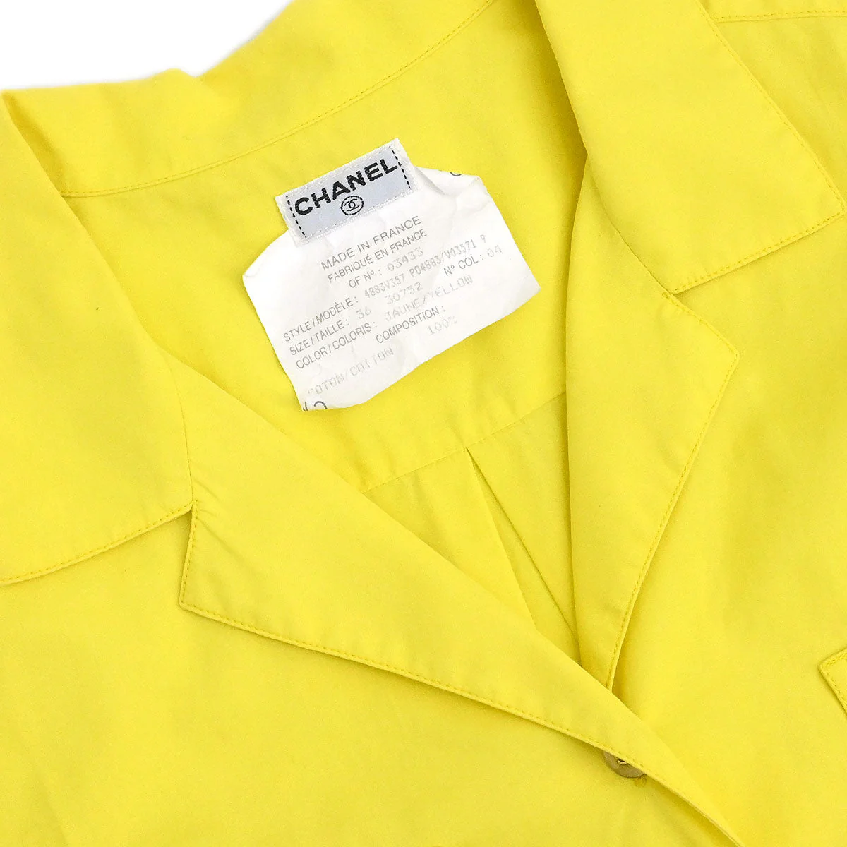 Chanel Blouse Shirt Yellow #36 - Image 4