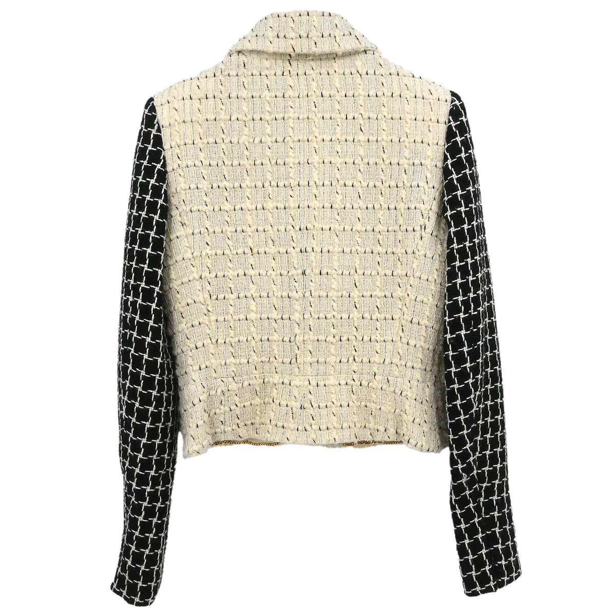 Chanel 2017 Single Breasted Tweed Jacket Ivory #38 - Image 2