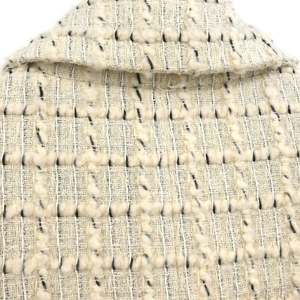 Chanel 2017 Single Breasted Tweed Jacket Ivory #38 - Image 3