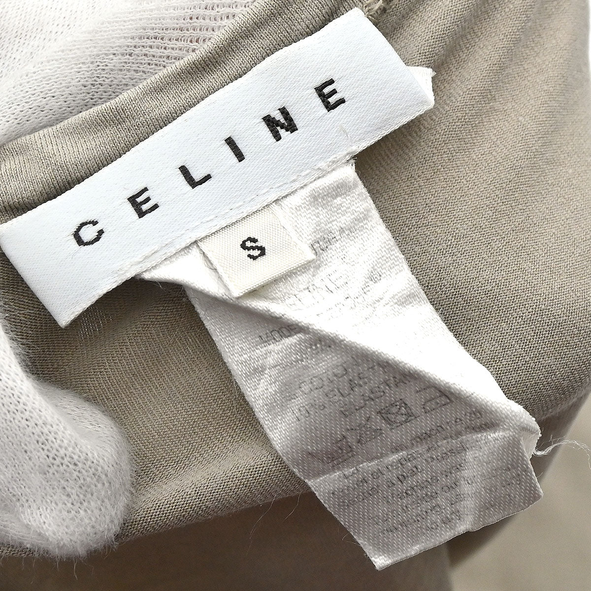 Celine Short Sleeve T-shirt Top Beige #S - Image 19