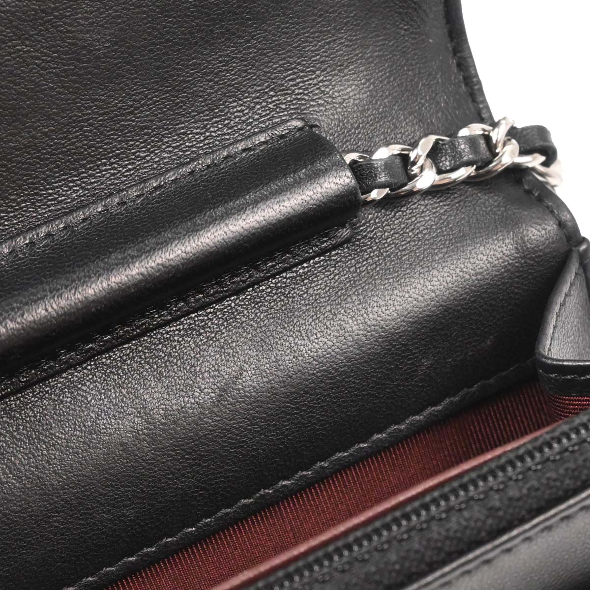 Chanel Black Lambskin Classic WOC Wallet on Chain Bag - Image 12