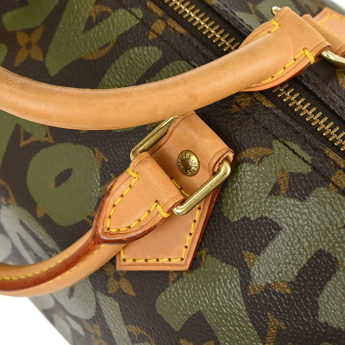 Louis Vuitton Khaki Monogram Graffiti Speedy 30 Handbag M92194 - Image 10