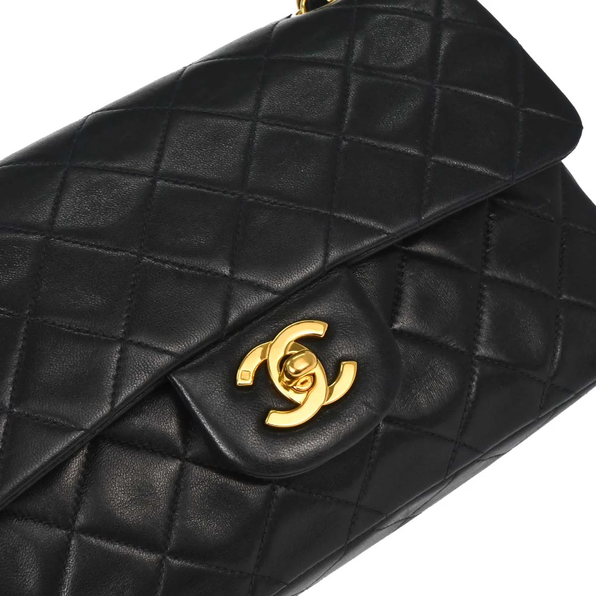 Chanel 1996-1997 Black Lambskin Small Classic Double Flap Shoulder Bag - Image 13