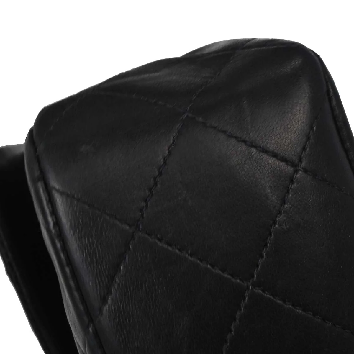 Chanel 1996-1997 Black Lambskin Small Classic Double Flap Shoulder Bag - Image 5