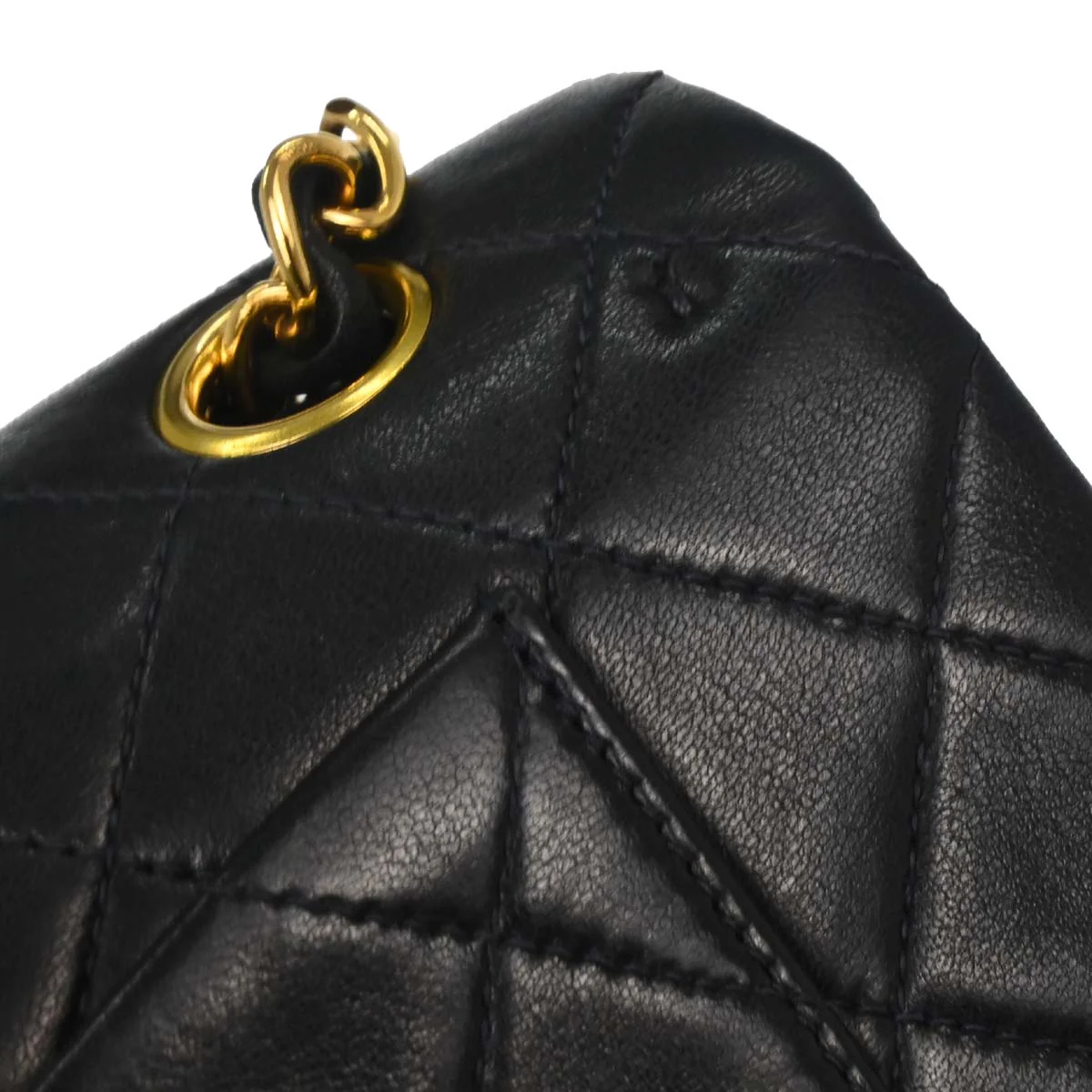 Chanel 1996-1997 Black Lambskin Small Classic Double Flap Shoulder Bag - Image 8