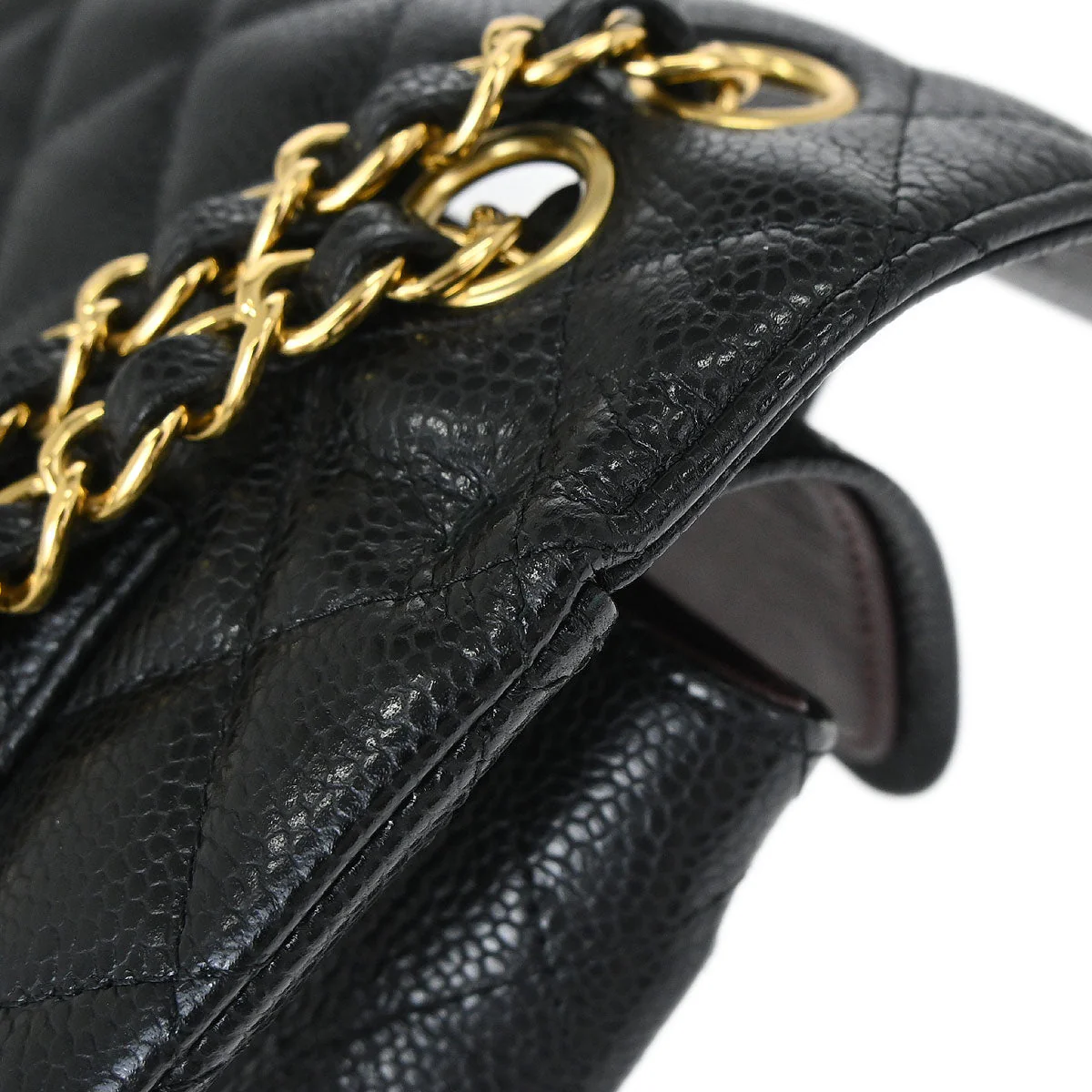 Chanel Black Caviar Skin Small Classic Double Flap Shoulder Bag - Image 19