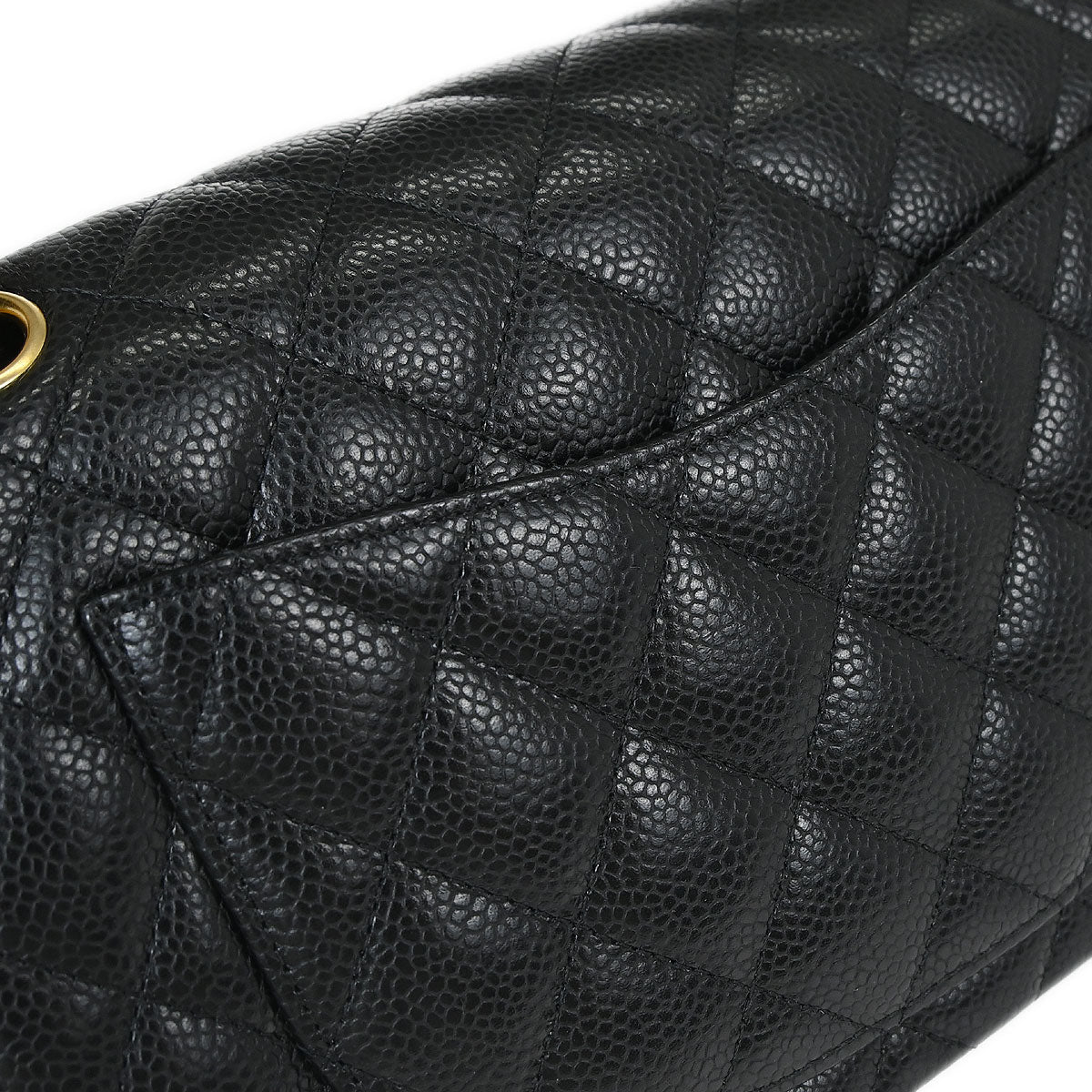 Chanel Black Caviar Skin Small Classic Double Flap Shoulder Bag - Image 9