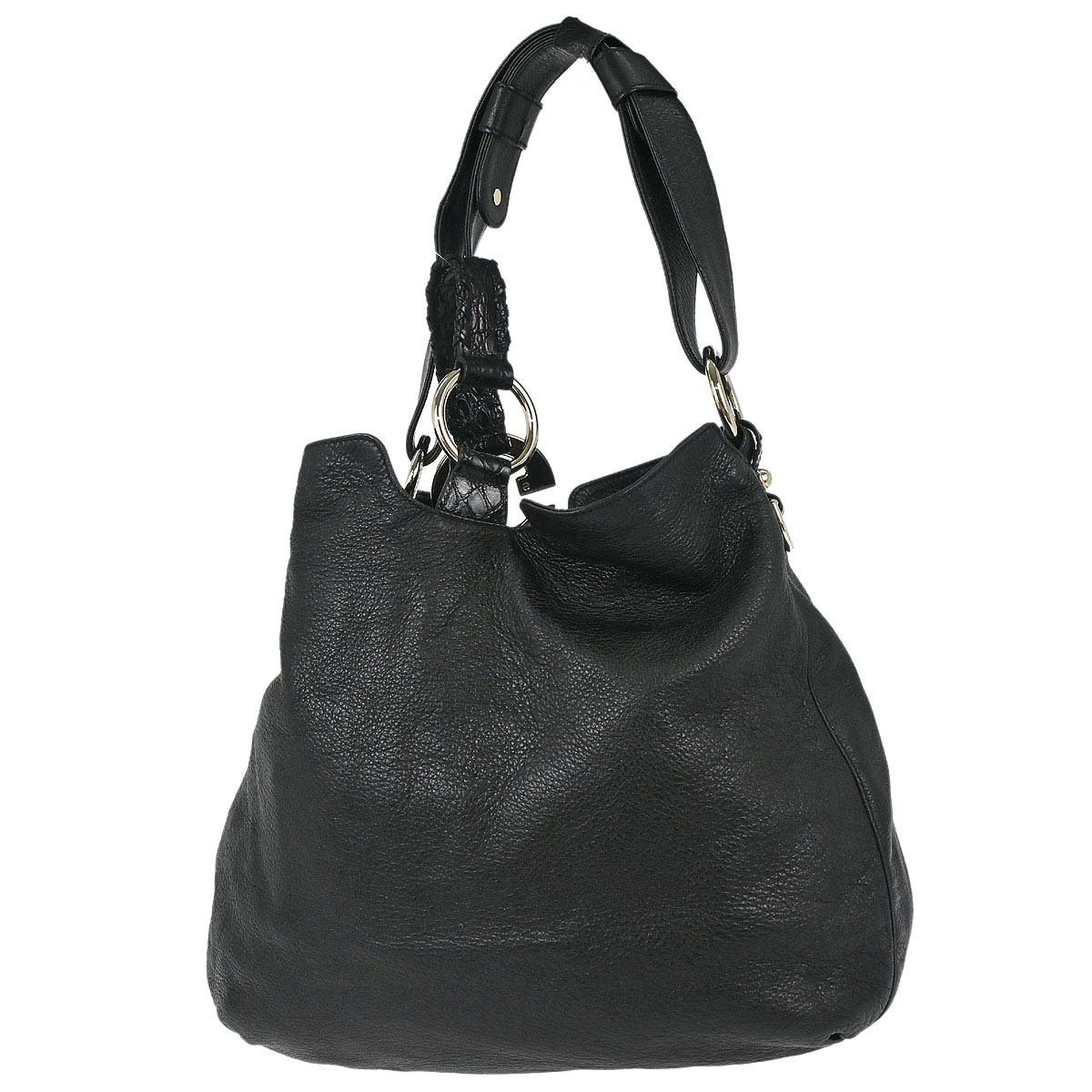 Gucci Black Leather G Wave Handbag - Image 2