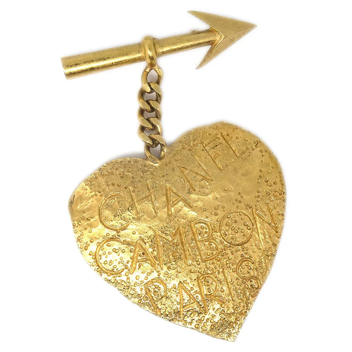 Chanel 1993 Arrow Heart Brooch Gold 93P