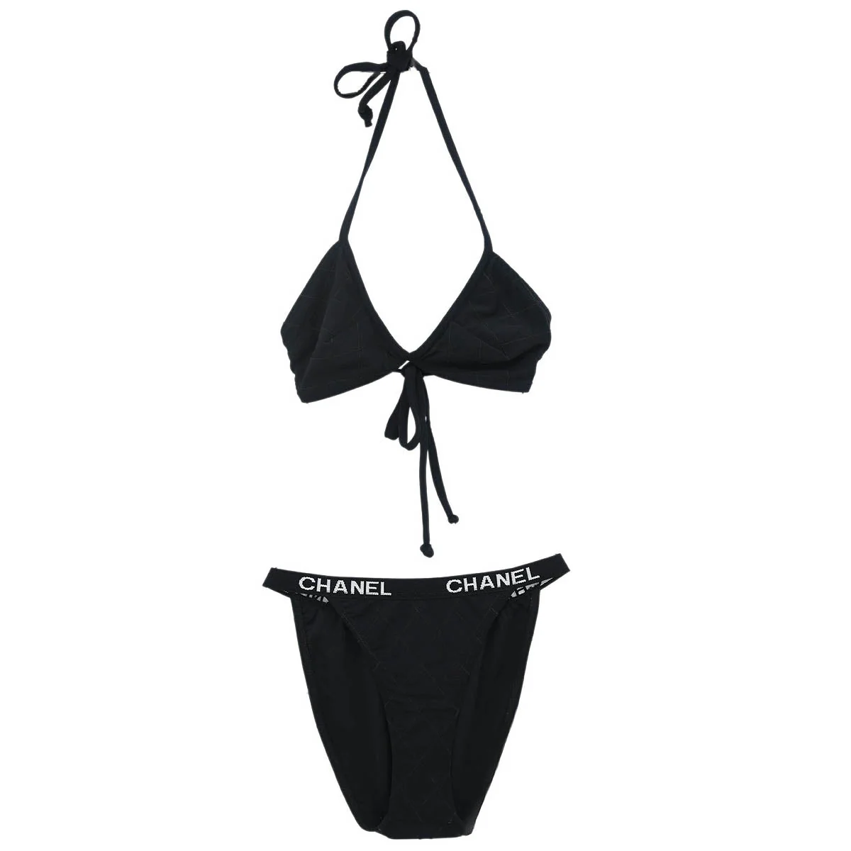 Chanel Bikini Swimsuit Black #34