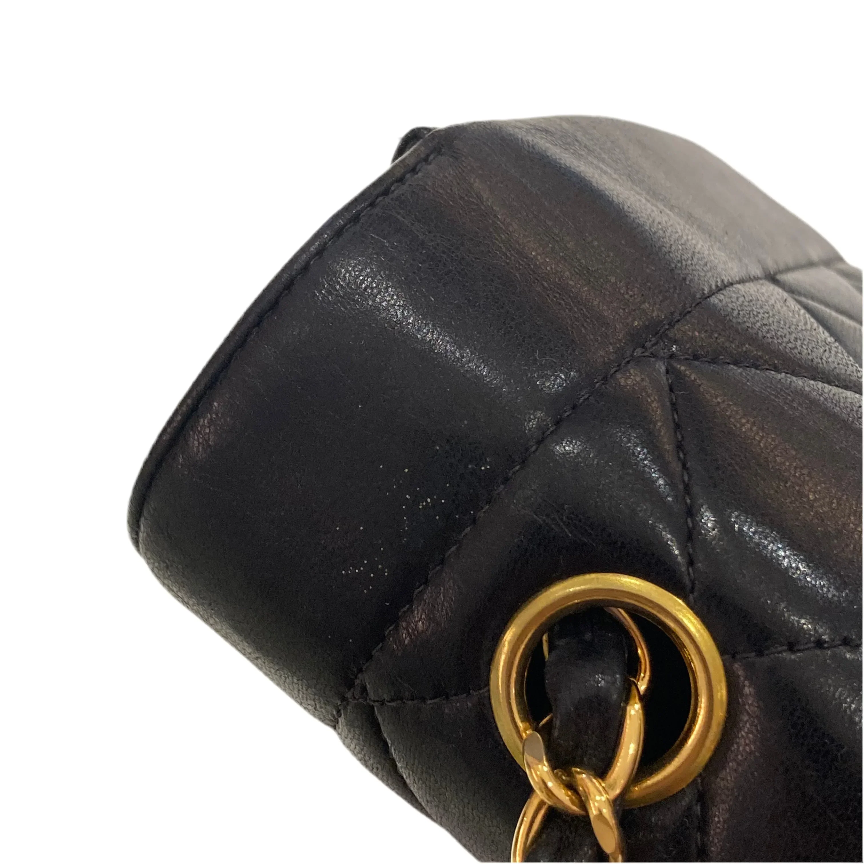 Chanel 1996-1997 Black Lambskin Small Diana Shoulder Bag - Image 11