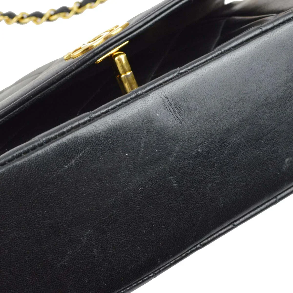 Chanel 1996-1997 Black Lambskin Small Diana Shoulder Bag - Image 6
