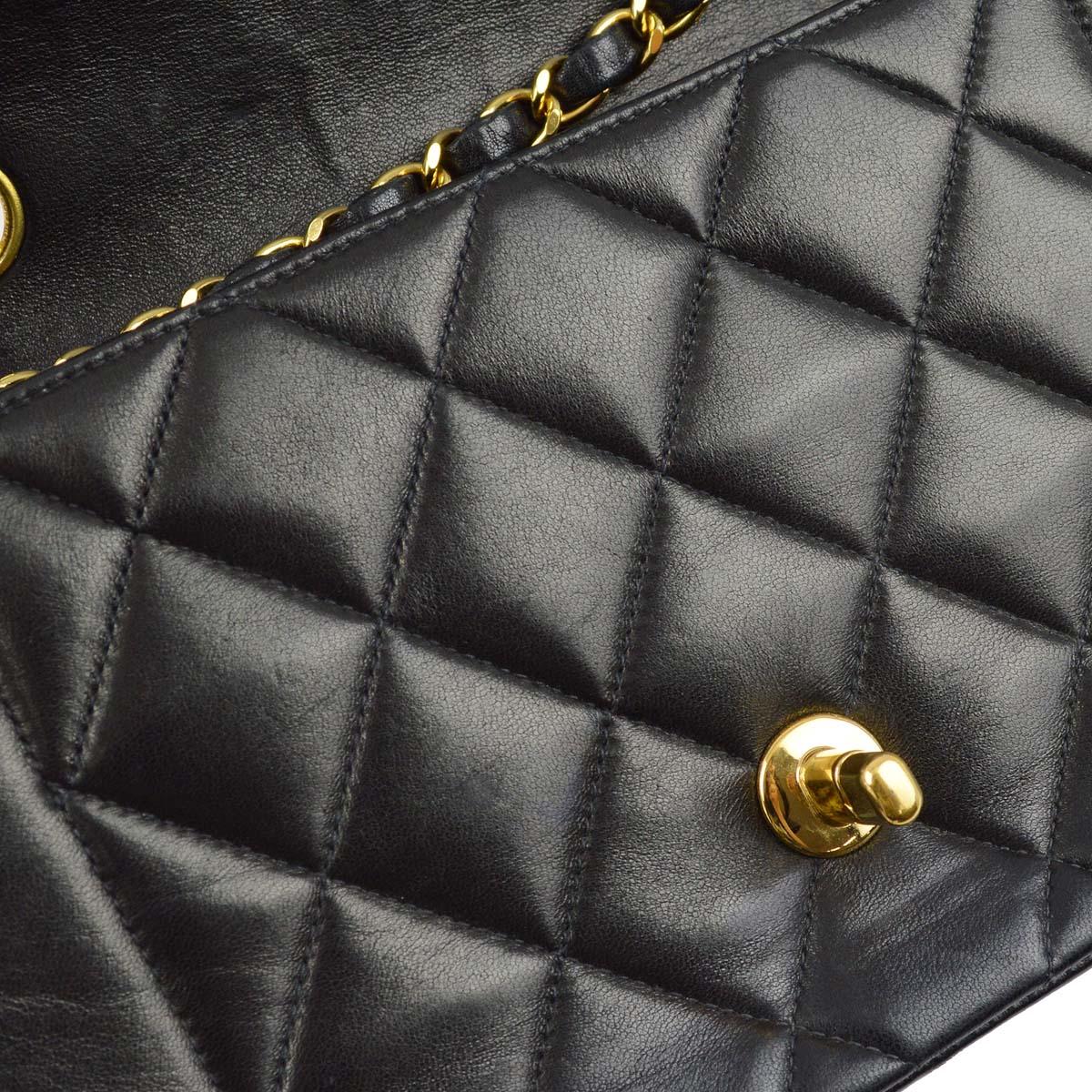 Chanel 1996-1997 Black Lambskin Small Diana Shoulder Bag - Image 9