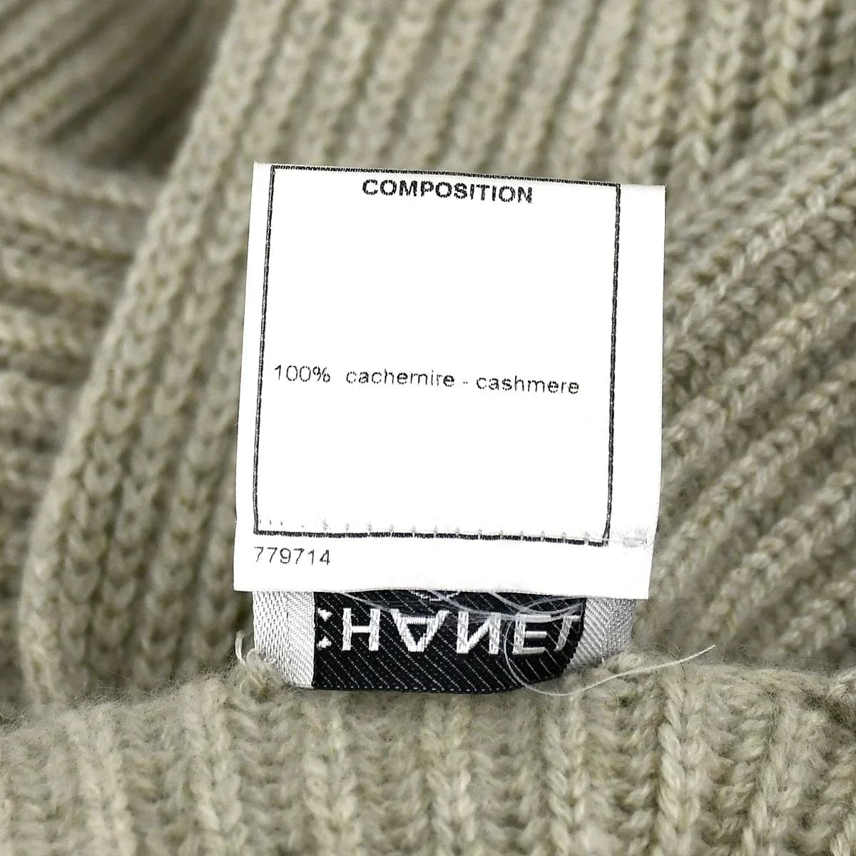 Chanel Logo Tag Scarf Sweater Gray 08C #38 - Image 10