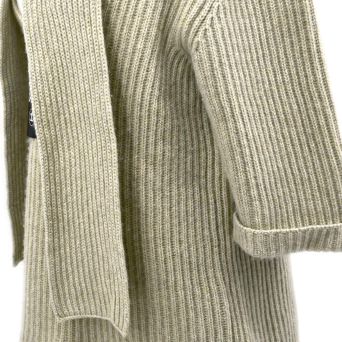 Chanel Logo Tag Scarf Sweater Gray 08C #38 - Image 4
