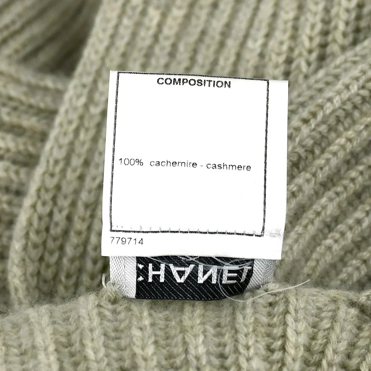 Chanel Logo Tag Scarf Sweater Gray 08C #38 - Image 9