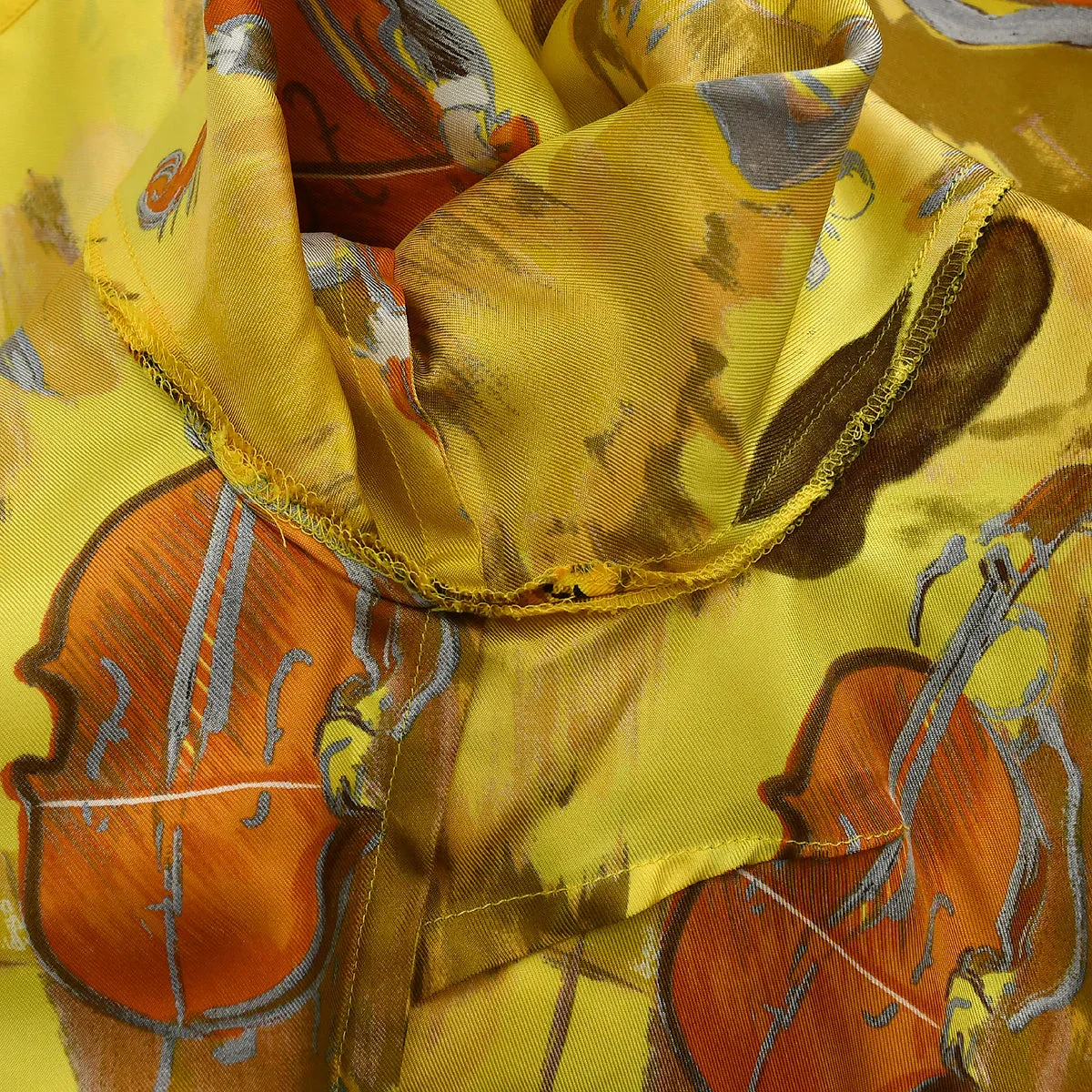Hermes 1980s Shirt Blouse Yellow #38 - Image 7