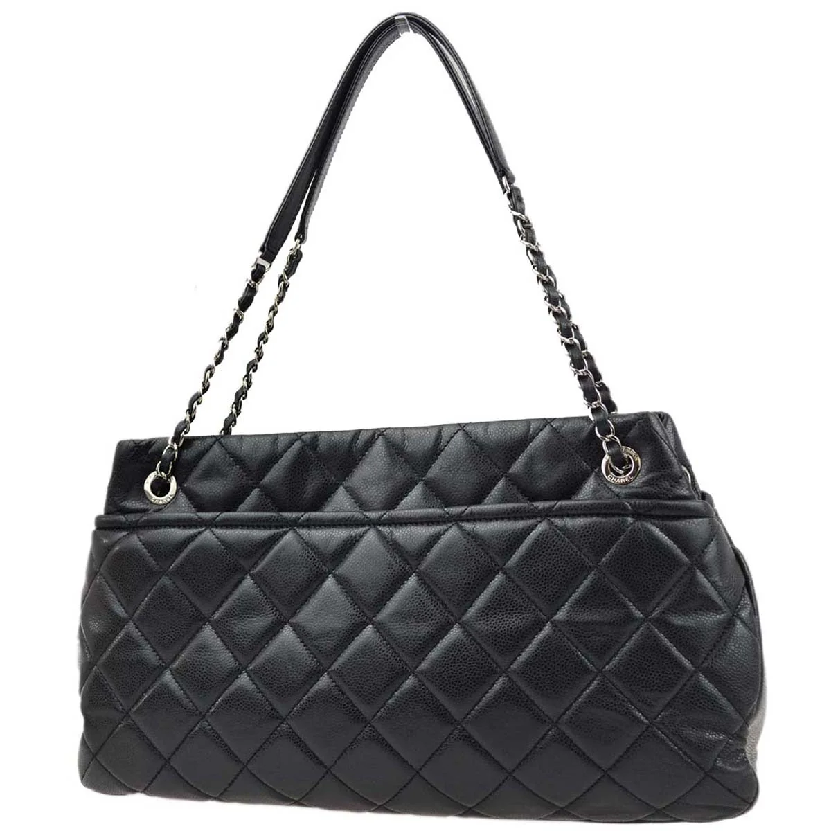 Chanel 2013-2014 Black Caviar Shoulder Tote Bag - Image 2