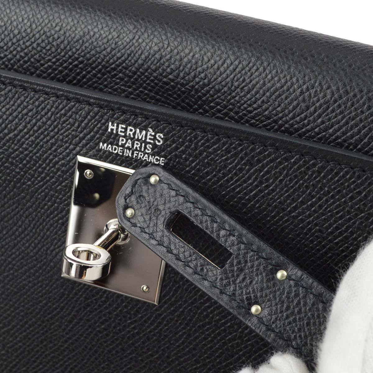 Hermes 2005 Black Epsom Kelly 32 Retourne 2way Shoulder Handbag - Image 8